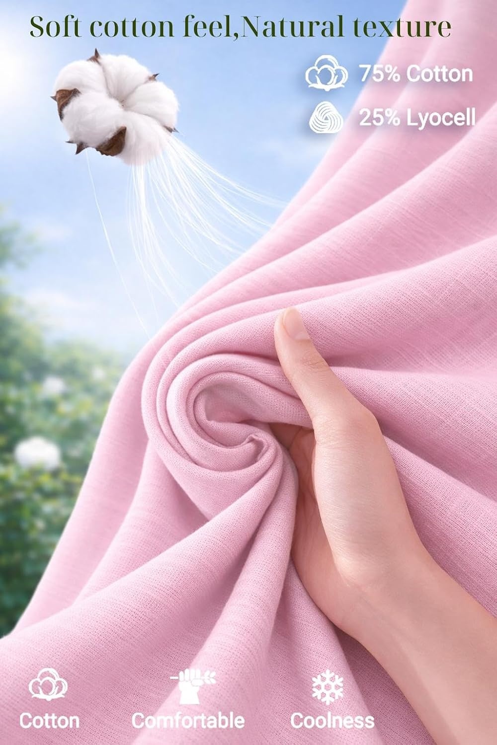 image:imageCOOFANDY Mens Button Down Short Sleeve Shirt Casual Cotton Summer Beach Wedding Linen Shirts with PocketLight Pink