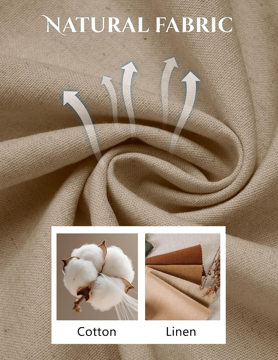 image:imageCOOFANDY Mens Cotton Linen Pants Relaxed Fit Casual Drawstring Dress Pants Beach Summer Lightweight TrousersDark Khaki