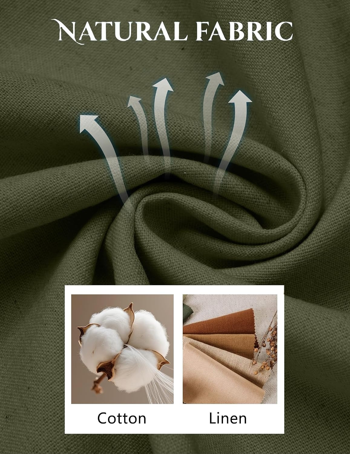 image:imageCOOFANDY Mens Cotton Linen Pants Relaxed Fit Casual Drawstring Dress Pants Beach Summer Lightweight TrousersOlive Green