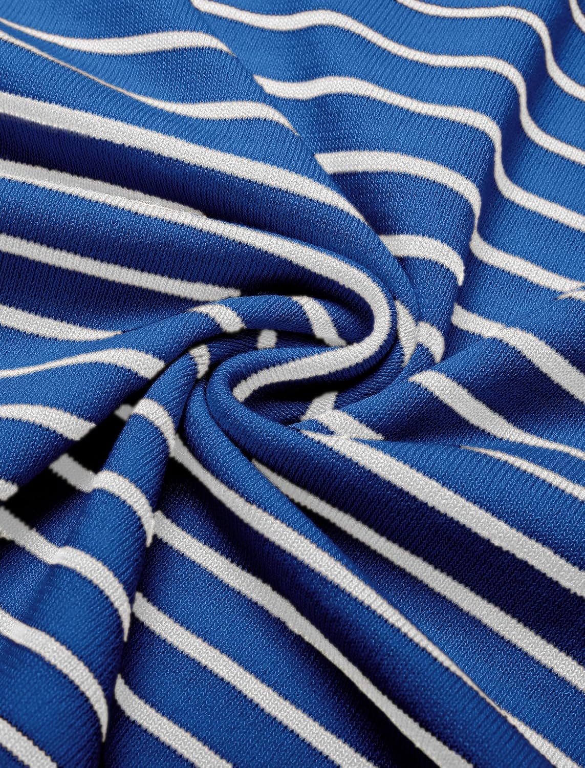 image:imageCOOFANDY Mens Short Sleeve Polo Shirts Vintage Knitted Shirt Casual Button Down Golf ShirtsBlue White Stripes