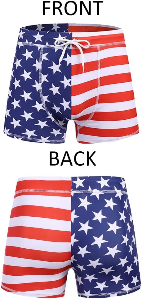 image:imageCOOFANDY Mens Square Leg Swim Briefs Tight Swim Trunks Swimsuit Athletic Bathing Suit Swimwear with LinerP Pattern12 American Flag