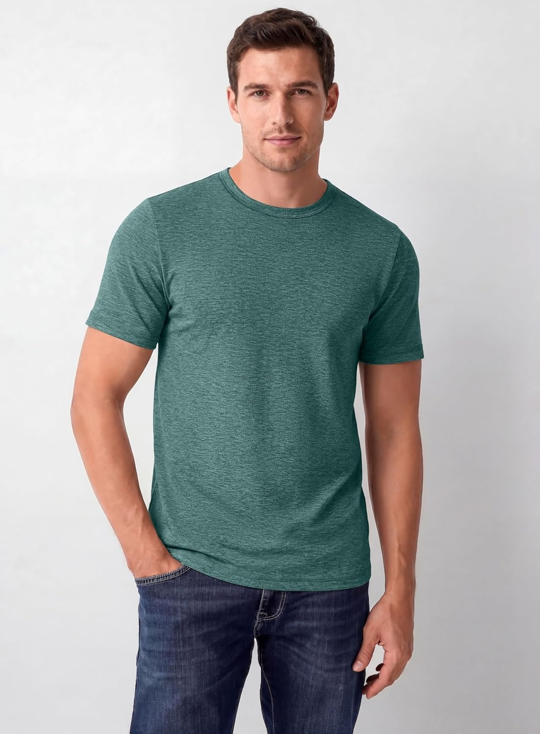 image:imageCOOFANDY Mens T Shirts Short Sleeve Soft Crew Neck Lightweight Tee Shirts Casual Summer Basic TopsGreen