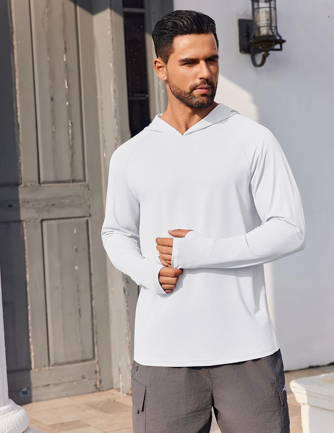 image:imageCOOFANDY Mens UPF 50 Hoodie Shirts Long Sleeve Rash Guard Sun Protection Fishing Shirts Lightweight Quick Dry Hoodies2 Packblackwhite