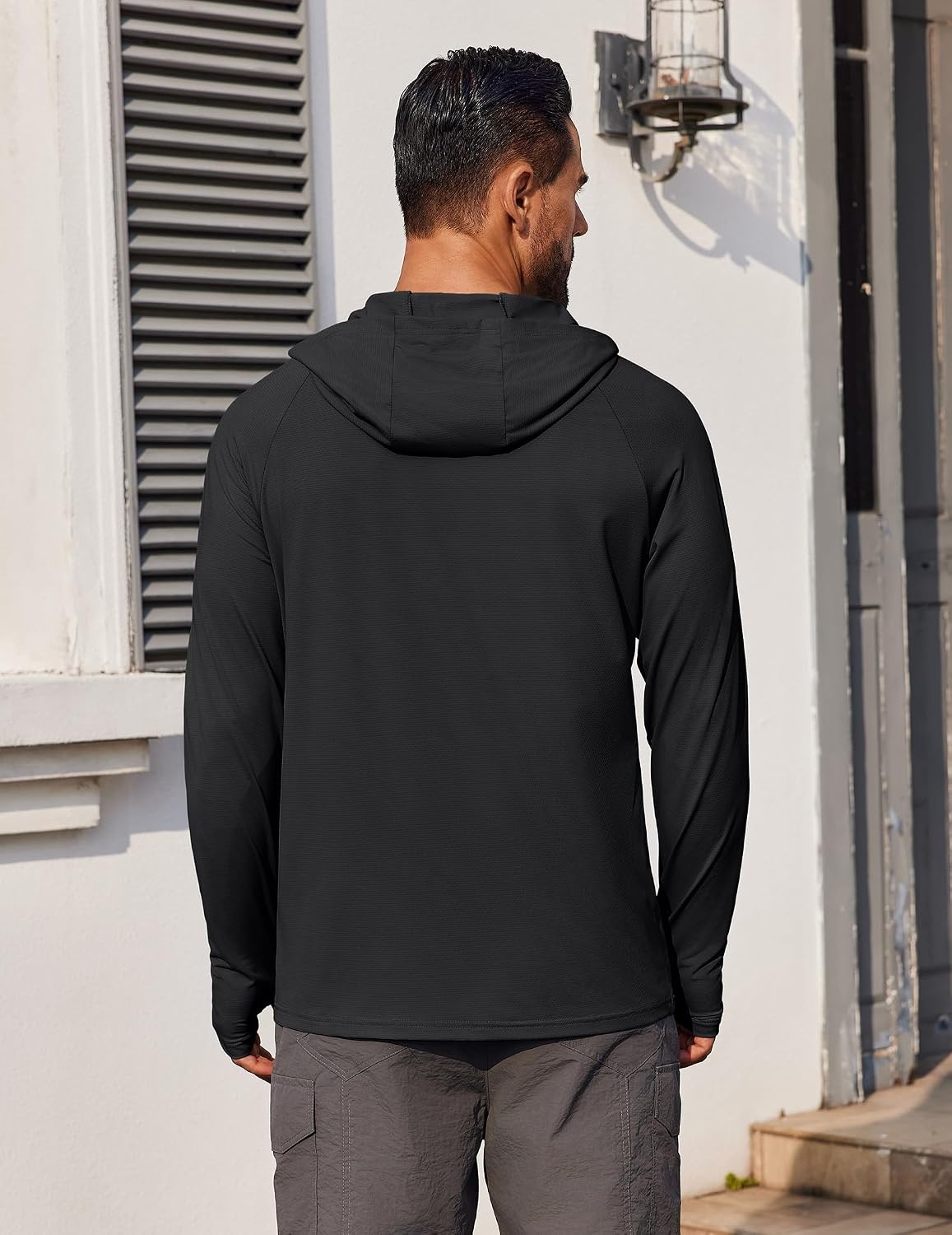 image:imageCOOFANDY Mens UPF 50 Hoodie Shirts Long Sleeve Rash Guard Sun Protection Fishing Shirts Lightweight Quick Dry Hoodies2 Packblackwhite