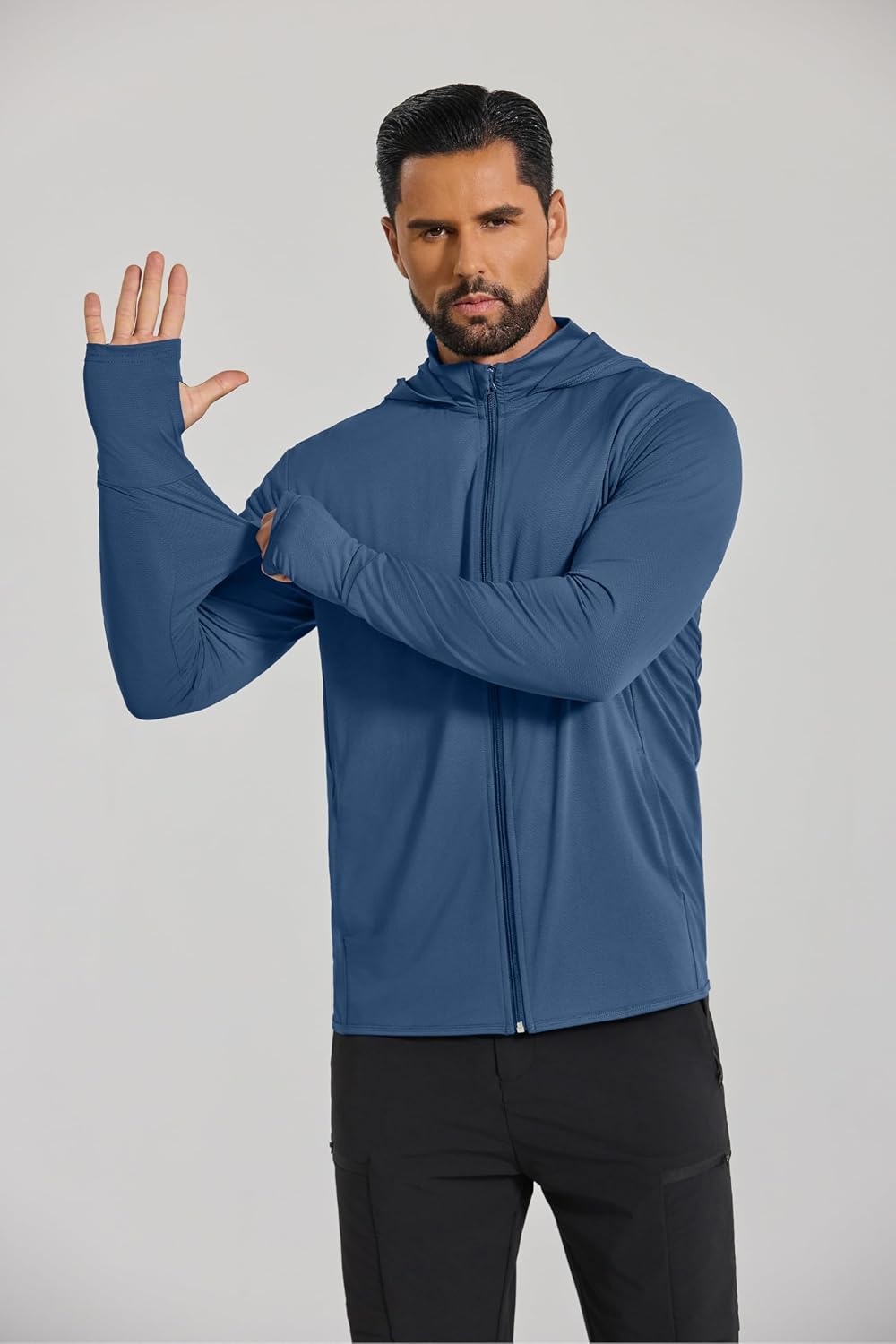 image:imageCOOFANDY Mens UPF 50 Sun Protection Lightweight Full Zip Hoodie Jacket Long Sleeve Fishing Hiking Performance ShirtNavy Blue