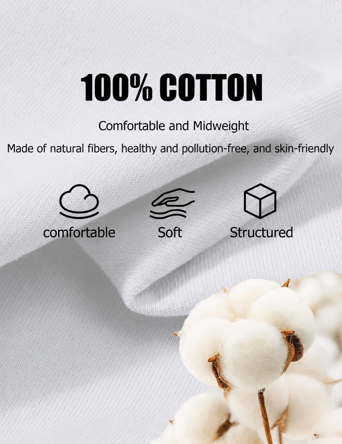 image:imageCOOFANDY Mens V Neck T Shirts Short Sleeve Plain Casual Cotton Basic Pullover TeesWhite