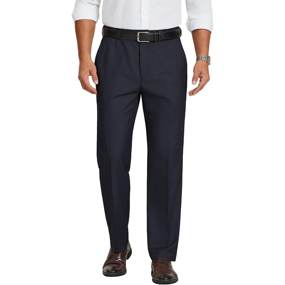 image:imageCOOFANDY Mens Dress Pants Classic Fit Flat Front Suit Pants Expandable Waist Straight Dress SlacksBlack