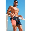 COOFANDY 2 in 1 Mens Swim Trunks 7 Inch Quick Dry Board Shorts Beach Swim Shorts Bathing Suit with Compression Liner(Hawaiian Leaves)