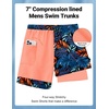 COOFANDY 2 in 1 Mens Swim Trunks 7 Inch Quick Dry Board Shorts Beach Swim Shorts Bathing Suit with Compression Liner(Hawaiian Leaves)
