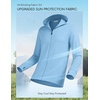 COOFANDY Full-Zip Men’s Lightweight Hoodie UPF 50 – Breathable Sun Protection Jacket with Pockets for Golf, Fishing, Hiking(Blue)