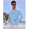 COOFANDY Full-Zip Men’s Lightweight Hoodie UPF 50 – Breathable Sun Protection Jacket with Pockets for Golf, Fishing, Hiking(Blue)