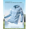 COOFANDY Full-Zip Men’s Lightweight Hoodie UPF 50 – Breathable Sun Protection Jacket with Pockets for Golf, Fishing, Hiking(Clear Blue)