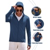 COOFANDY Full-Zip Men’s Lightweight Hoodie UPF 50 – Breathable Sun Protection Jacket with Pockets for Golf, Fishing, Hiking(Deep Blue)