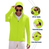 COOFANDY Full-Zip Men’s Lightweight Hoodie UPF 50 – Breathable Sun Protection Jacket with Pockets for Golf, Fishing, Hiking(Lemon Green)