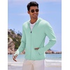 COOFANDY Full-Zip Men’s Lightweight Hoodie UPF 50 – Breathable Sun Protection Jacket with Pockets for Golf, Fishing, Hiking(Light Green)