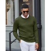 COOFANDY Men Crew Neck Knit Sweaters Lightweight Knitted Sweaters Long Sleeve Pullover Sweater Casual Dress Sweater(Army Green)