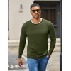 COOFANDY Men Crew Neck Knit Sweaters Lightweight Knitted Sweaters Long Sleeve Pullover Sweater Casual Dress Sweater(Army Green)