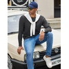 COOFANDY Men Crew Neck Knit Sweaters Lightweight Knitted Sweaters Long Sleeve Pullover Sweater Casual Dress Sweater(Dark Grey)
