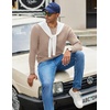 COOFANDY Men Crew Neck Knit Sweaters Lightweight Knitted Sweaters Long Sleeve Pullover Sweater Casual Dress Sweater(Khaki)