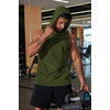 COOFANDY Men’s 2 Pack Workout Hooded Tank Tops Bodybuilding Muscle Cut Off T Shirt Sleeveless Gym Hoodies(Blackgreen)