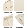 COOFANDY Mens 2 Piece Outfits Long Sleeve Button Down Cuban Shirt and Pants Set Summer Beach Sets(Beige)
