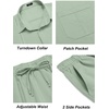 COOFANDY Mens 2 Piece Outfits Long Sleeve Button Down Cuban Shirt and Pants Set Summer Beach Sets(Light Green)