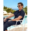 COOFANDY Men’s 2 Piece Sets Beach Outfits Cotton Short Sleeve Button Down Shirts Loose Pants Summer Vacation Casual Outfits(Blue Violet)