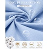 COOFANDY Men’s 2 Piece Sets Beach Outfits Cotton Short Sleeve Button Down Shirts Loose Pants Summer Vacation Casual Outfits(Light Blue)