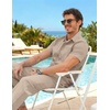 COOFANDY Men’s 2 Piece Sets Beach Outfits Cotton Short Sleeve Button Down Shirts Loose Pants Summer Vacation Casual Outfits(Moon Gray)