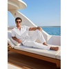 COOFANDY Men’s 2 Piece Sets Beach Outfits Cotton Short Sleeve Button Down Shirts Loose Pants Summer Vacation Casual Outfits(White)