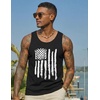 COOFANDY Mens Beach Tank Tops Summer Cotton Sleeveless Graphic T Shirts Palm Tree Casual Vacation Muscle Tank(Black-american Flag)