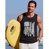 COOFANDY Mens Beach Tank Tops Summer Cotton Sleeveless Graphic T Shirts Palm Tree Casual Vacation Muscle Tank(Black-american Flag)