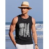 COOFANDY Mens Beach Tank Tops Summer Cotton Sleeveless Graphic T Shirts Palm Tree Casual Vacation Muscle Tank(Black-american Flag)