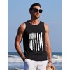 COOFANDY Mens Beach Tank Tops Summer Cotton Sleeveless Graphic T Shirts Palm Tree Casual Vacation Muscle Tank(Black-american Flag)