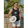 COOFANDY Mens Beach Tank Tops Summer Cotton Sleeveless Graphic T Shirts Palm Tree Casual Vacation Muscle Tank(Black-coconut Tree)