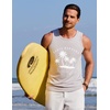 COOFANDY Mens Beach Tank Tops Summer Cotton Sleeveless Graphic T Shirts Palm Tree Casual Vacation Muscle Tank(Light Grey)
