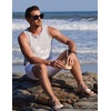 COOFANDY Mens Beach Tank Tops Summer Cotton Sleeveless Graphic T Shirts Palm Tree Casual Vacation Muscle Tank(Light Grey)