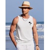 COOFANDY Mens Beach Tank Tops Summer Cotton Sleeveless Graphic T Shirts Palm Tree Casual Vacation Muscle Tank(White-coconut Tree)