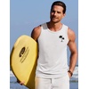 COOFANDY Mens Beach Tank Tops Summer Cotton Sleeveless Graphic T Shirts Palm Tree Casual Vacation Muscle Tank(White-coconut Tree)