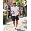 COOFANDY Men’s Casual Cotton Linen Shorts Elastic Waist Drawstring Shorts Summer Beach Vacation(Black)