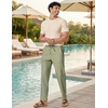 COOFANDY Men’s Cotton Linen Pants [Relaxed Fit] Casual Drawstring Dress Pants Beach Summer Lightweight Trousers(Artichoke Green)