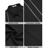 COOFANDY Men’s Cuban Guayabera Shirts Button Down Short Sleeve Shirt Casual Linen Summer Beach Shirts(Black)