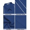 COOFANDY Men’s Cuban Guayabera Shirts Button Down Short Sleeve Shirt Casual Linen Summer Beach Shirts(Royal Blue)