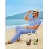 COOFANDY Men’s Linen Sets 2 Piece Beach Outfit Casual Short Sleeve Button Down Shirts Loose Pants Summer Vacation Outfits(Light Blue)