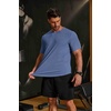 COOFANDY Mens Muscle T Shirts Short Sleeve Slim Fit Tshirts Gym Workout Athletic Crewneck Shirt(Blue)