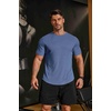 COOFANDY Mens Muscle T Shirts Short Sleeve Slim Fit Tshirts Gym Workout Athletic Crewneck Shirt(Blue)