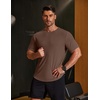 COOFANDY Mens Muscle T Shirts Short Sleeve Slim Fit Tshirts Gym Workout Athletic Crewneck Shirt(Brown)