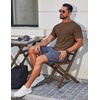 COOFANDY Mens Muscle T Shirts Short Sleeve Slim Fit Tshirts Gym Workout Athletic Crewneck Shirt(Brown)