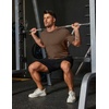 COOFANDY Mens Muscle T Shirts Short Sleeve Slim Fit Tshirts Gym Workout Athletic Crewneck Shirt(Brown)