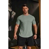 COOFANDY Mens Muscle T Shirts Short Sleeve Slim Fit Tshirts Gym Workout Athletic Crewneck Shirt(Green)